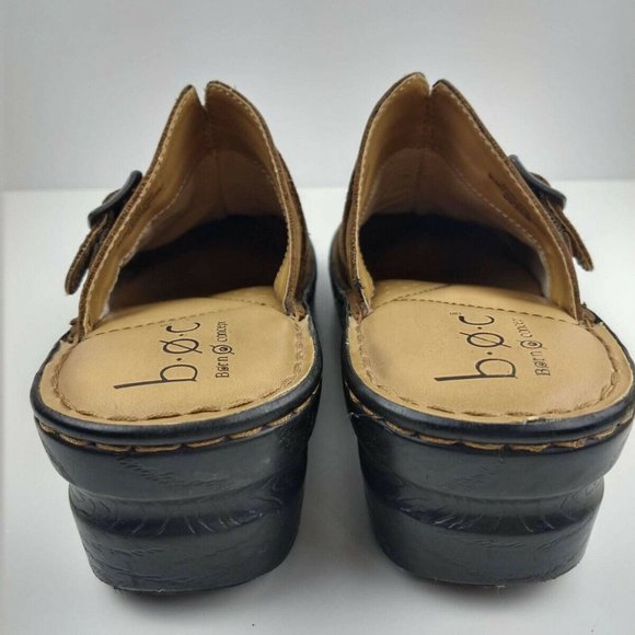 Boc Born Concept Brown Buckle Slip On Clogs Mules Shoes 7/38 M/W - Picture 4 of 9